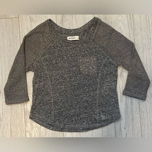 Abercrombie Kids Lace & Sequin 3/4 Sleeve T-Shirt Size S ~New without Tags